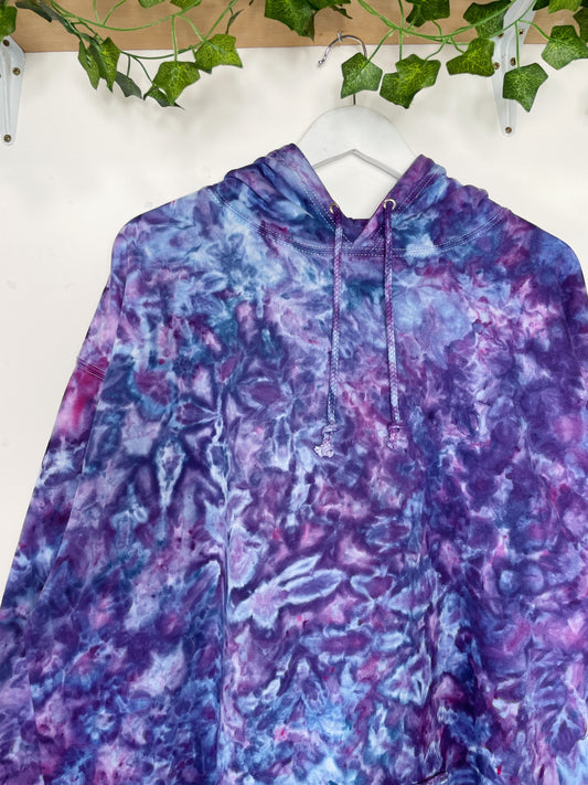 XXL | Ice Dye Purple Hand Dyed Pullover Hoodie