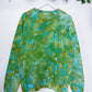 M | Ice Dye Green and Orange Hand Dyed Sweatshirt