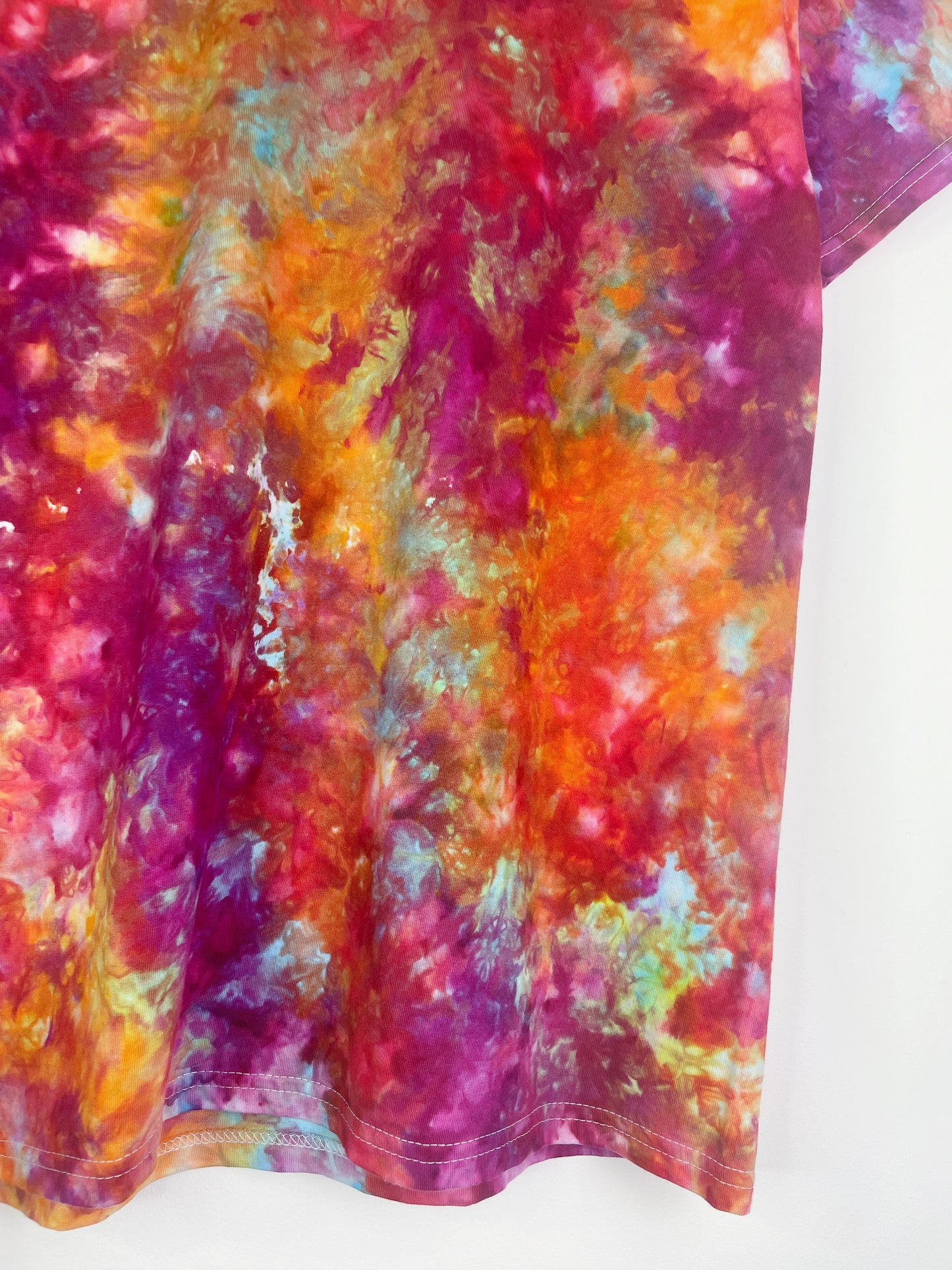 S | Ice Dye Rainbow Multicolour Hand Dyed Ice Tie Dye T-Shirt