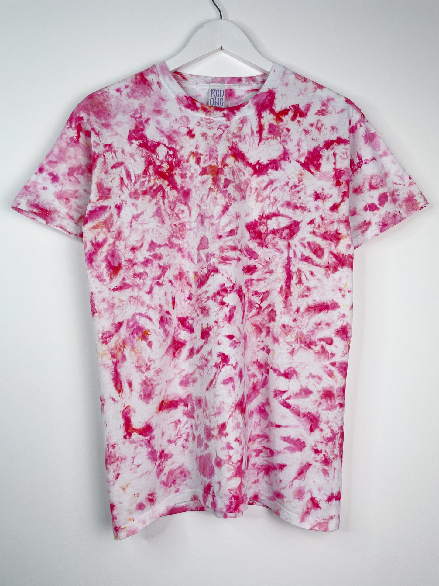 S | Ice Dye Pink Hand Dyed Ice Tie Dye T-Shirt