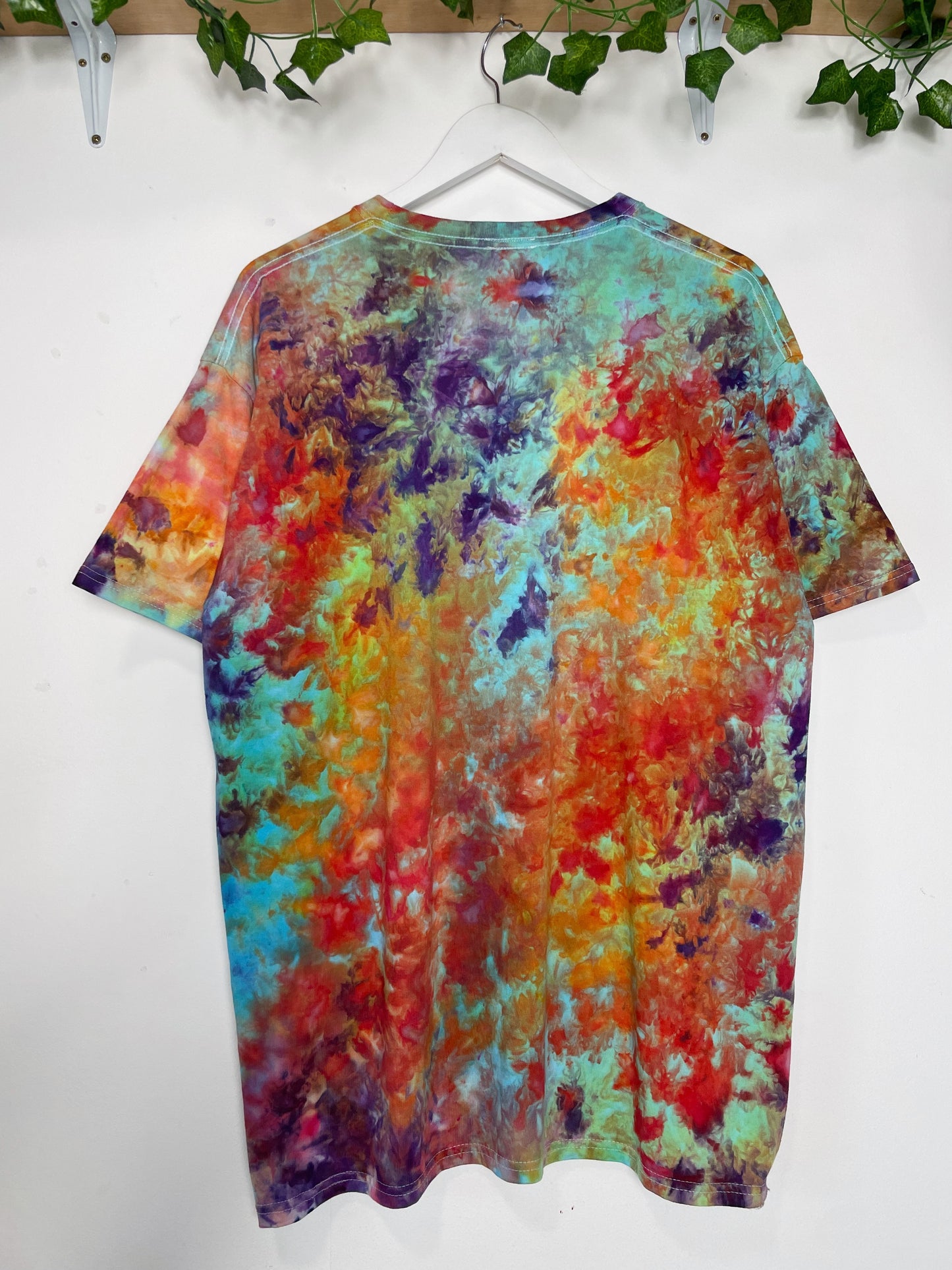 XL | Ice Dye Rainbow Multicolour Hand Dyed Ice Tie Dye T-Shirt