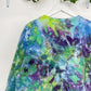 L | Ice Dye Blue, Purple Green Hand Dyed Sweatshirt