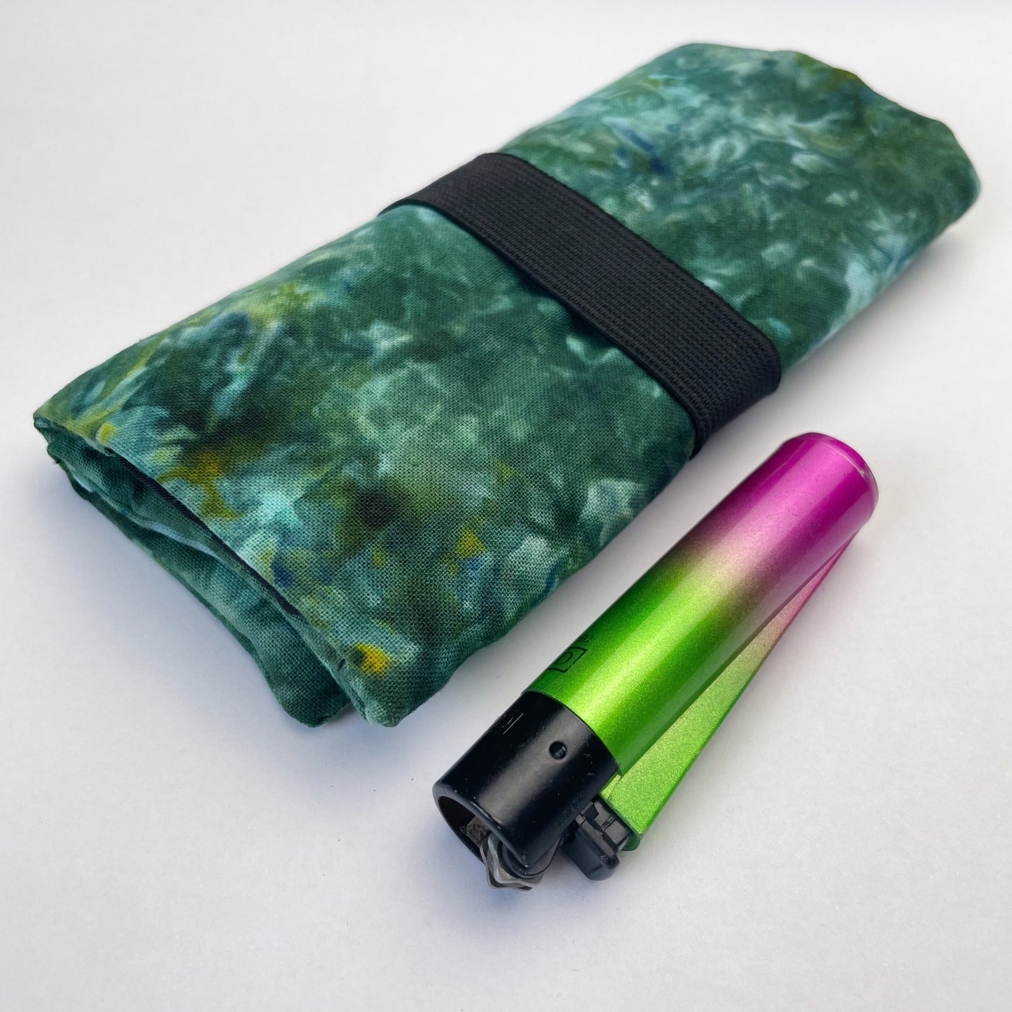 Handmade Dark Green Ice Dyed Tobacco Pouch