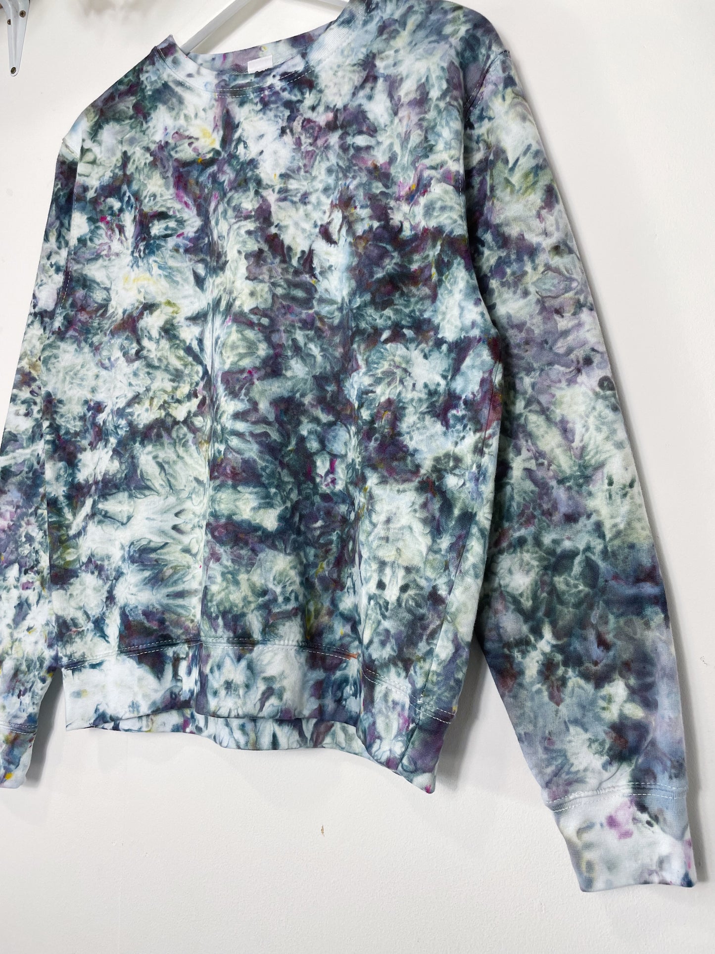 S | Ice Dye Cosmic Black Hand Dyed Sweatshirt