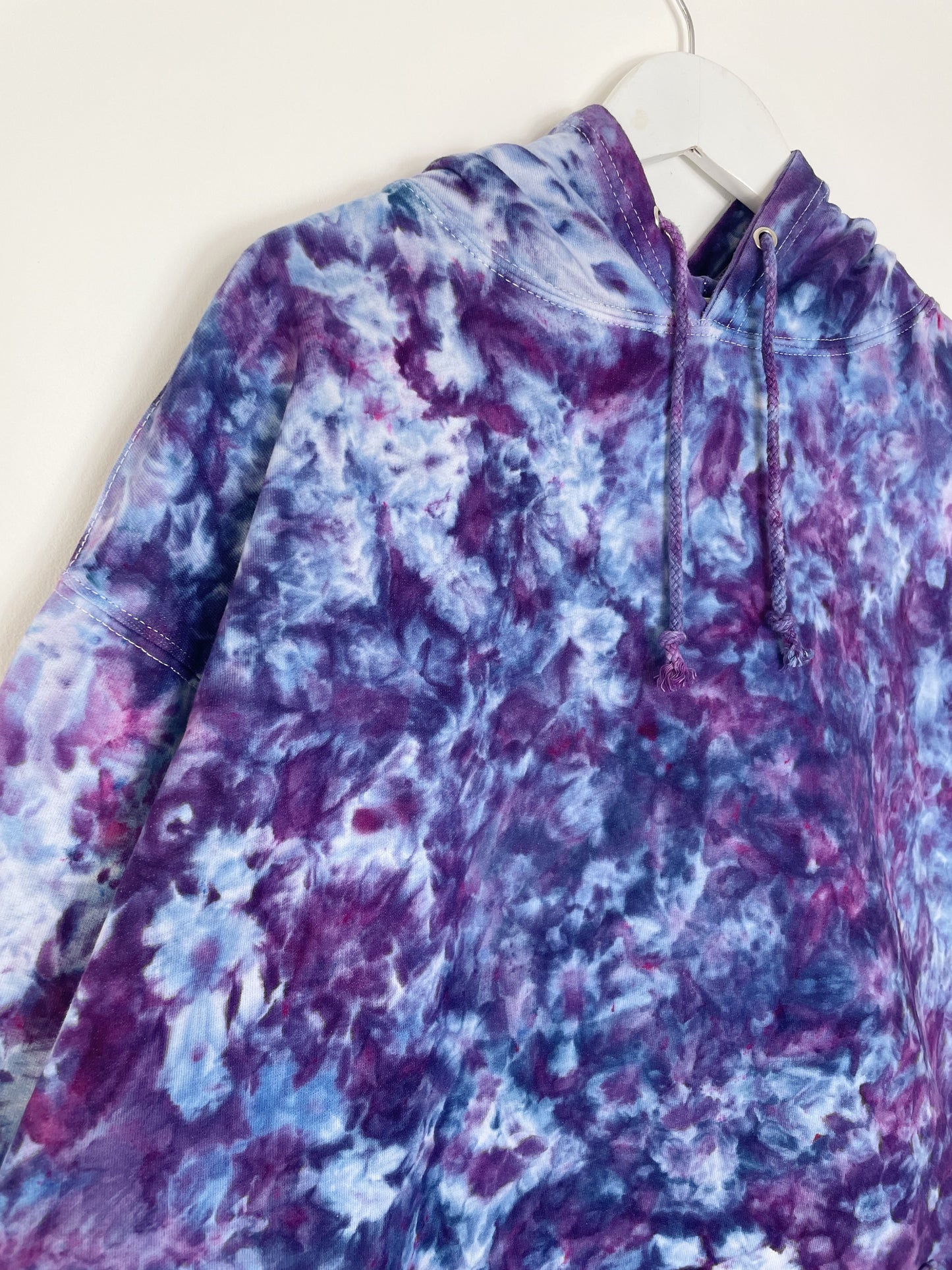 XL | Ice Dye Purple Hand Dyed Pullover Hoodie