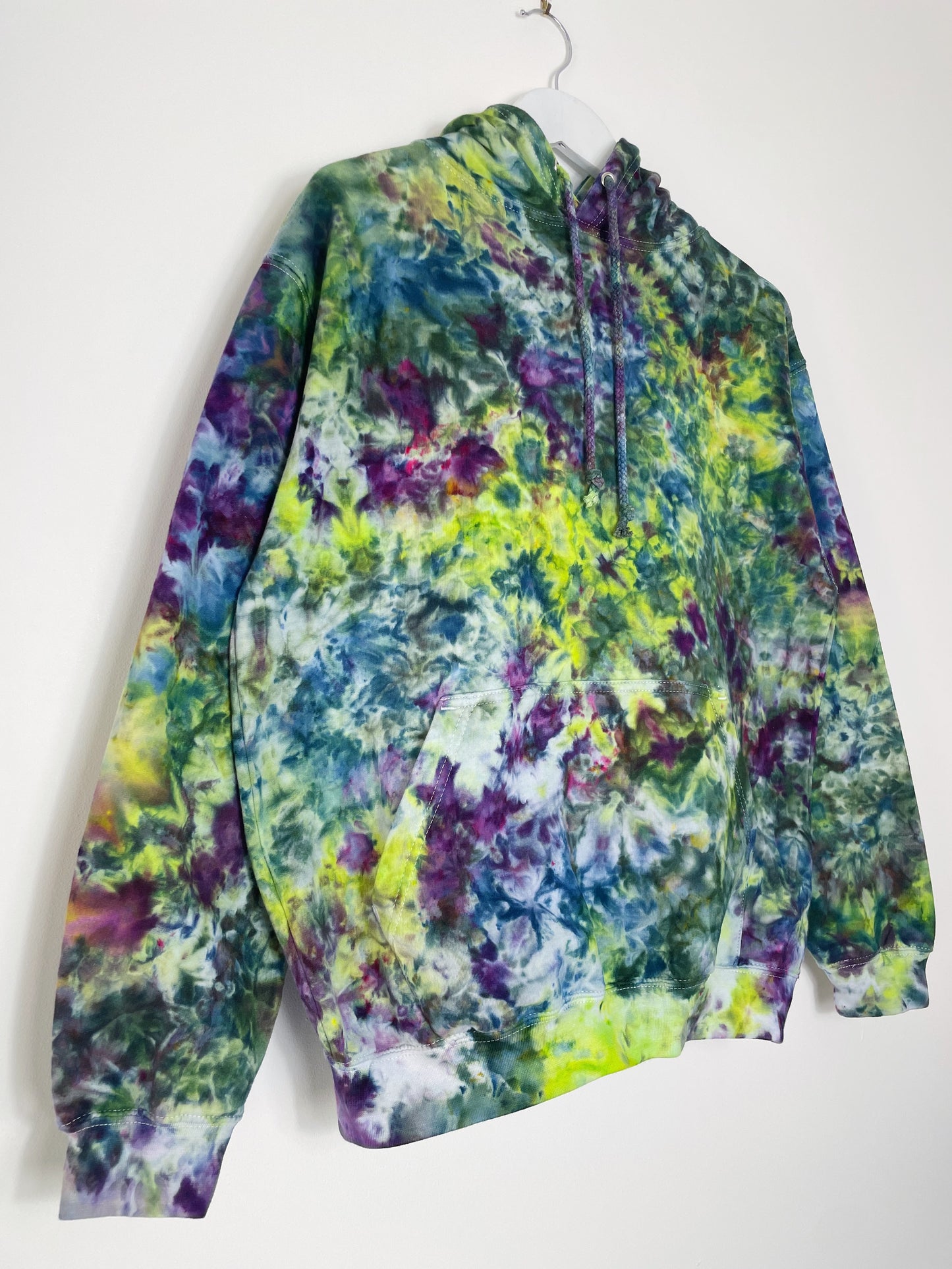 M | Ice Dye Dark Multicolour Hand Dyed Pullover Hoodie