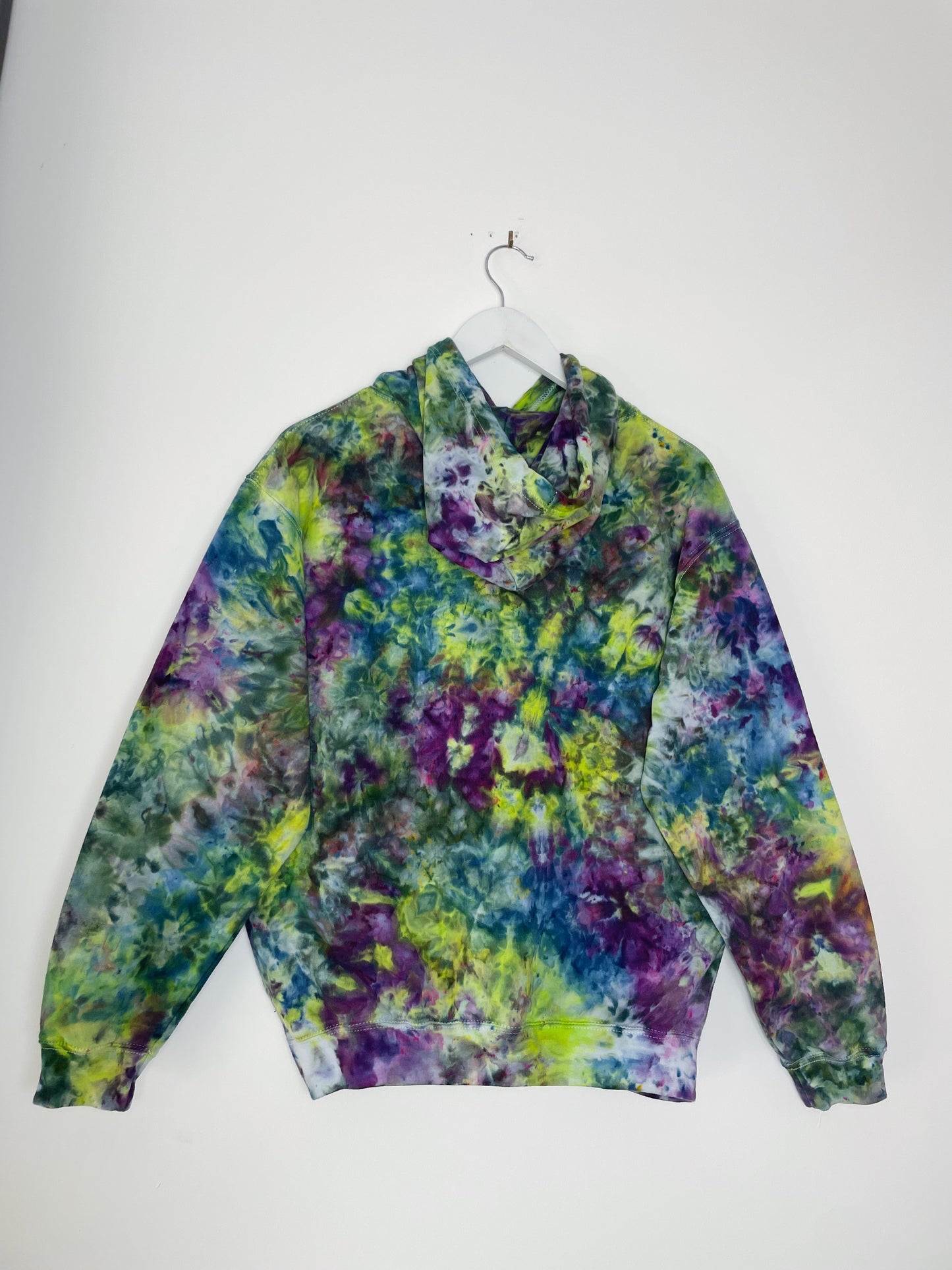 M | Ice Dye Dark Multicolour Hand Dyed Pullover Hoodie