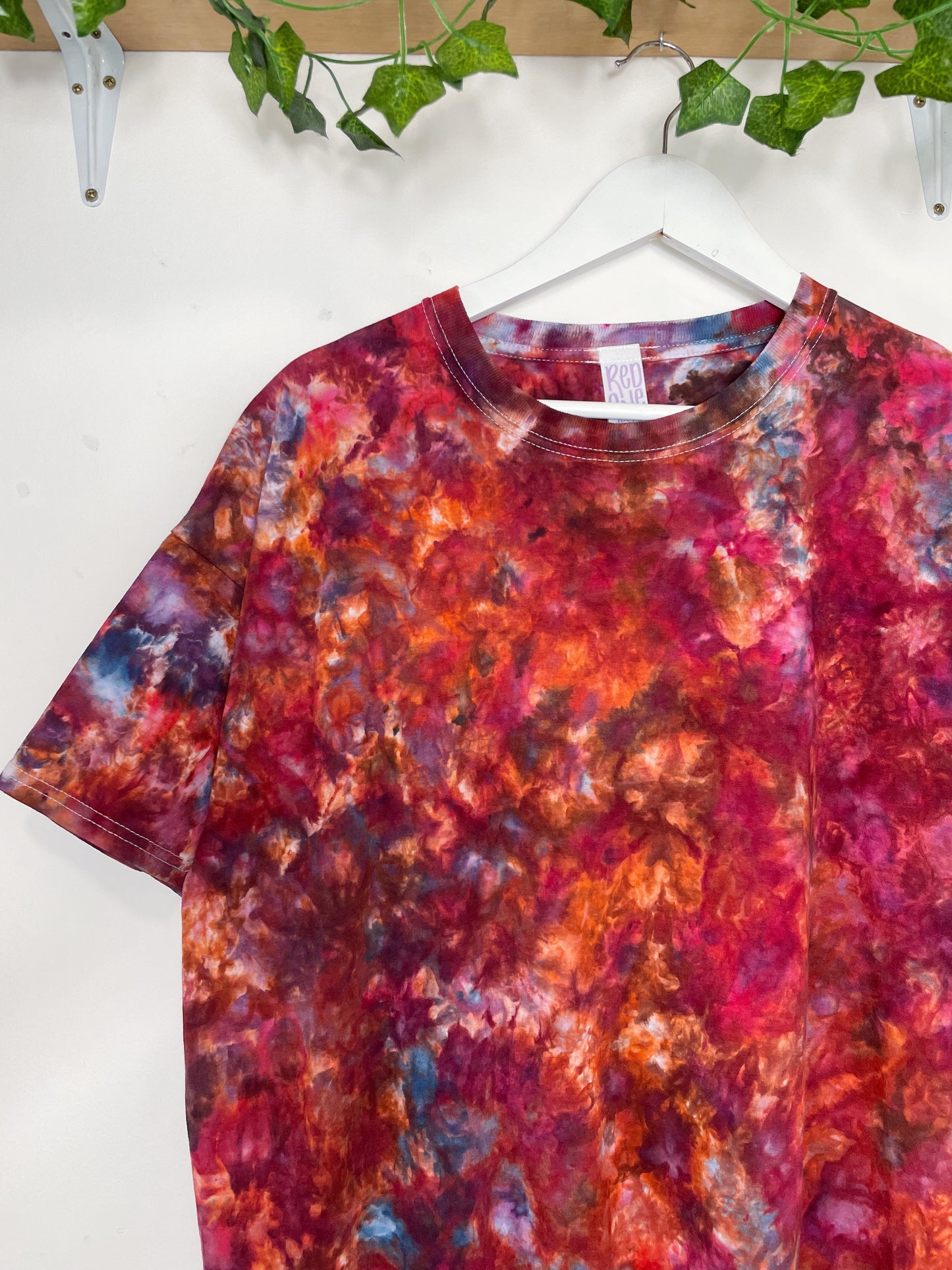 XL | Ice Dye Red Galaxy Hand Dyed Ice Tie Dye T-Shirt