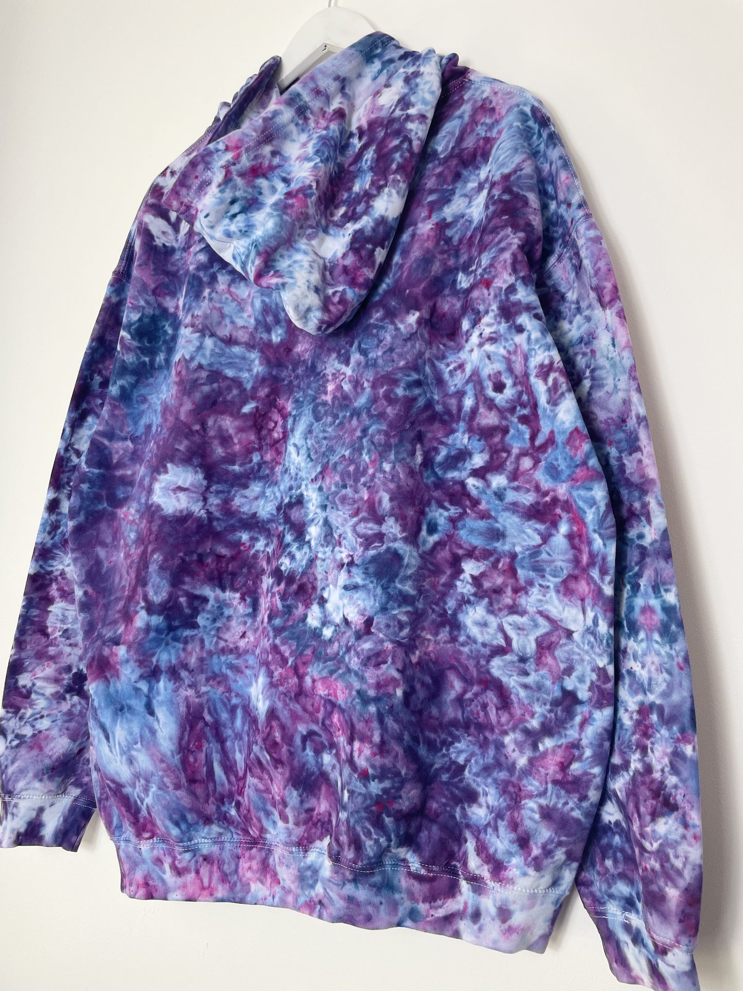 XL | Ice Dye Purple Hand Dyed Pullover Hoodie