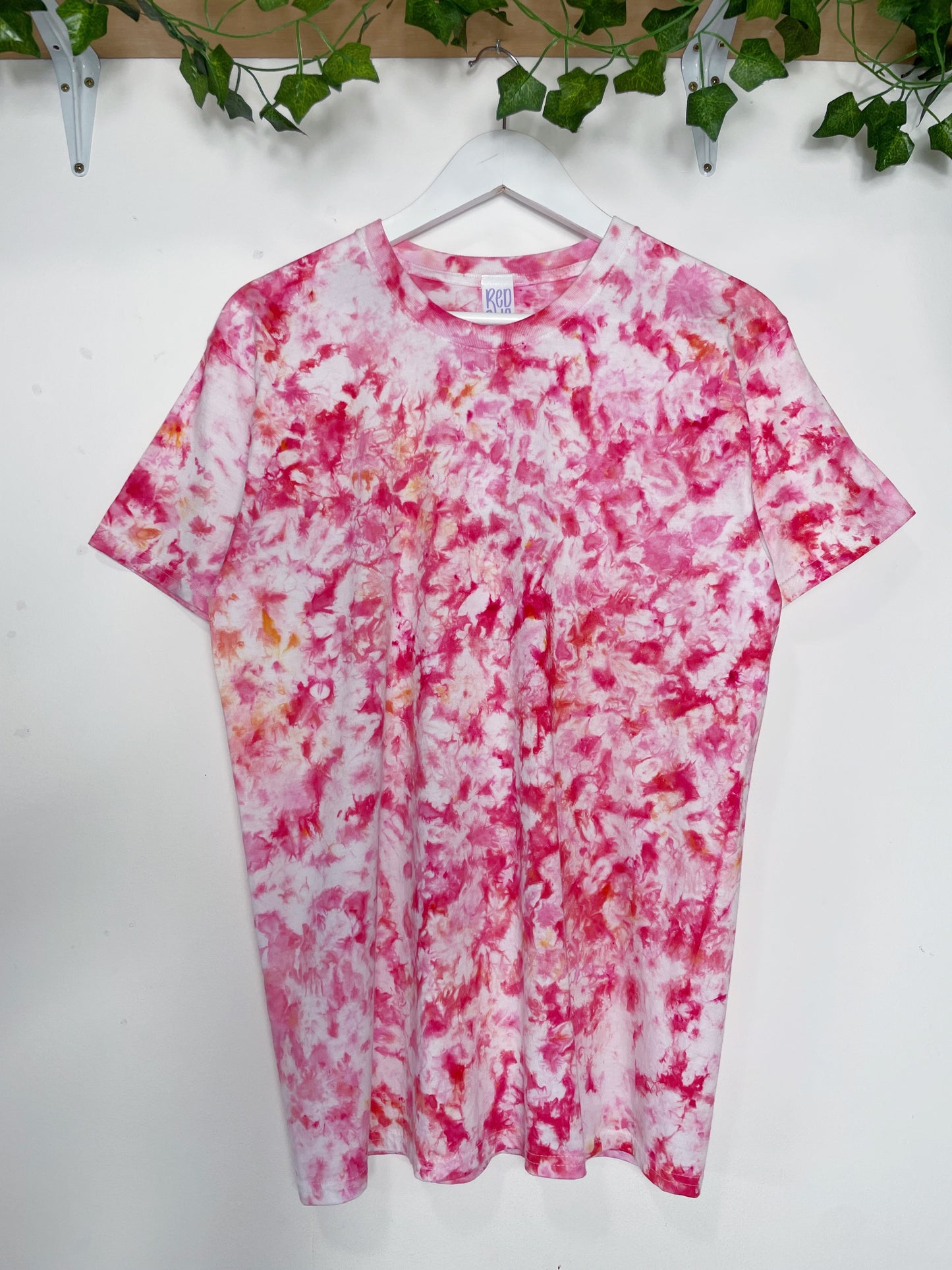 M | Ice Dye Pink Hand Dyed Ice Tie Dye T-Shirt