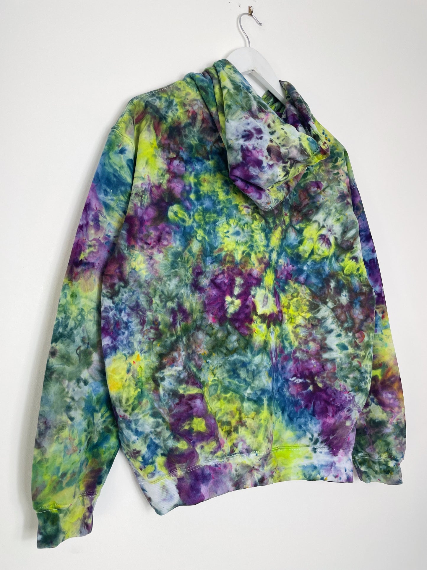 M | Ice Dye Dark Multicolour Hand Dyed Pullover Hoodie