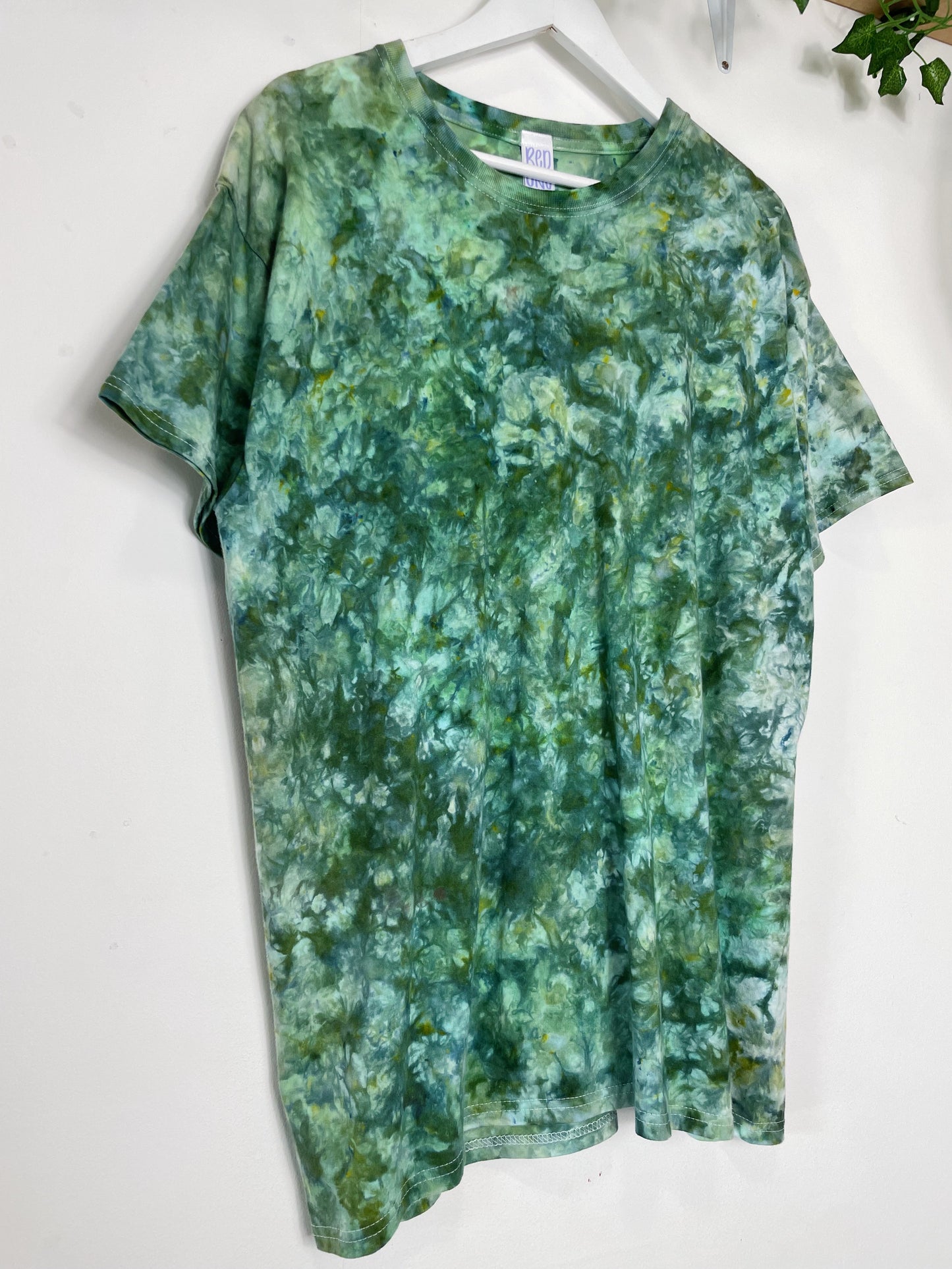 XL | Ice Dye Dark Green Hand Dyed Ice Tie Dye T-Shirt