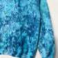 S | Ice Dye Ocean Blue Hand Dyed Pullover Hoodie