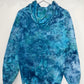 S | Ice Dye Ocean Blue Hand Dyed Pullover Hoodie