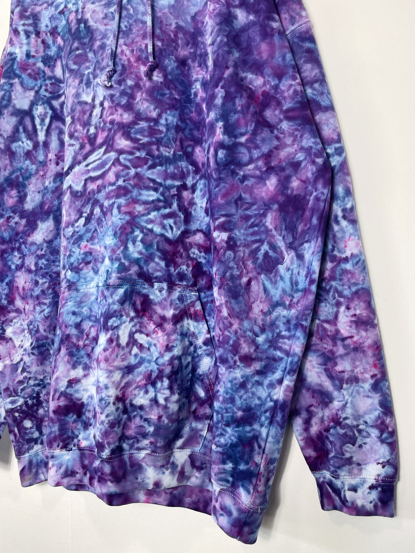 XXL | Ice Dye Purple Hand Dyed Pullover Hoodie