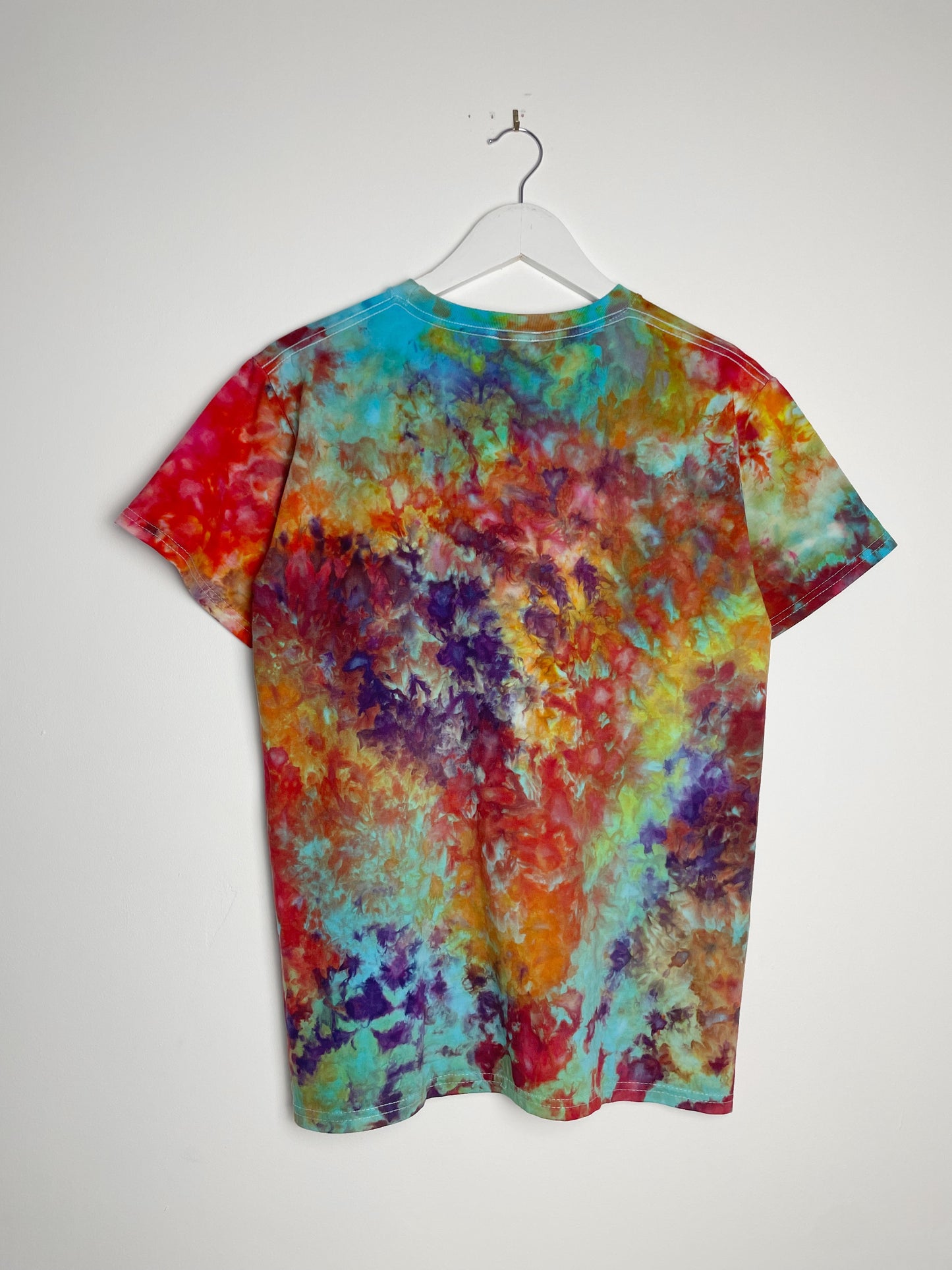 S | Ice Dye Rainbow Multicolour Hand Dyed Ice Tie Dye T-Shirt