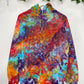 S | Ice Dye Rainbow Pink Multicolour Hand Dyed Pullover Hoodie