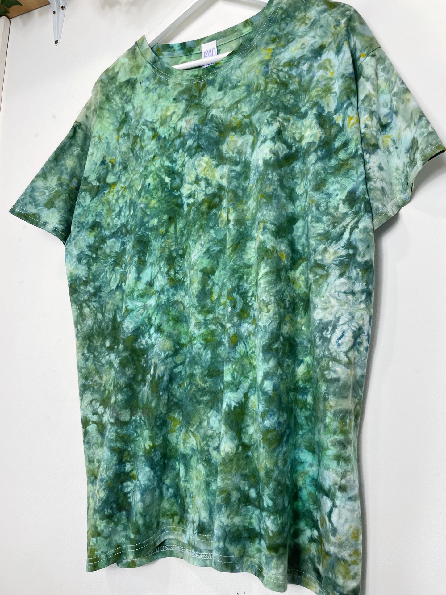 XL | Ice Dye Dark Green Hand Dyed Ice Tie Dye T-Shirt