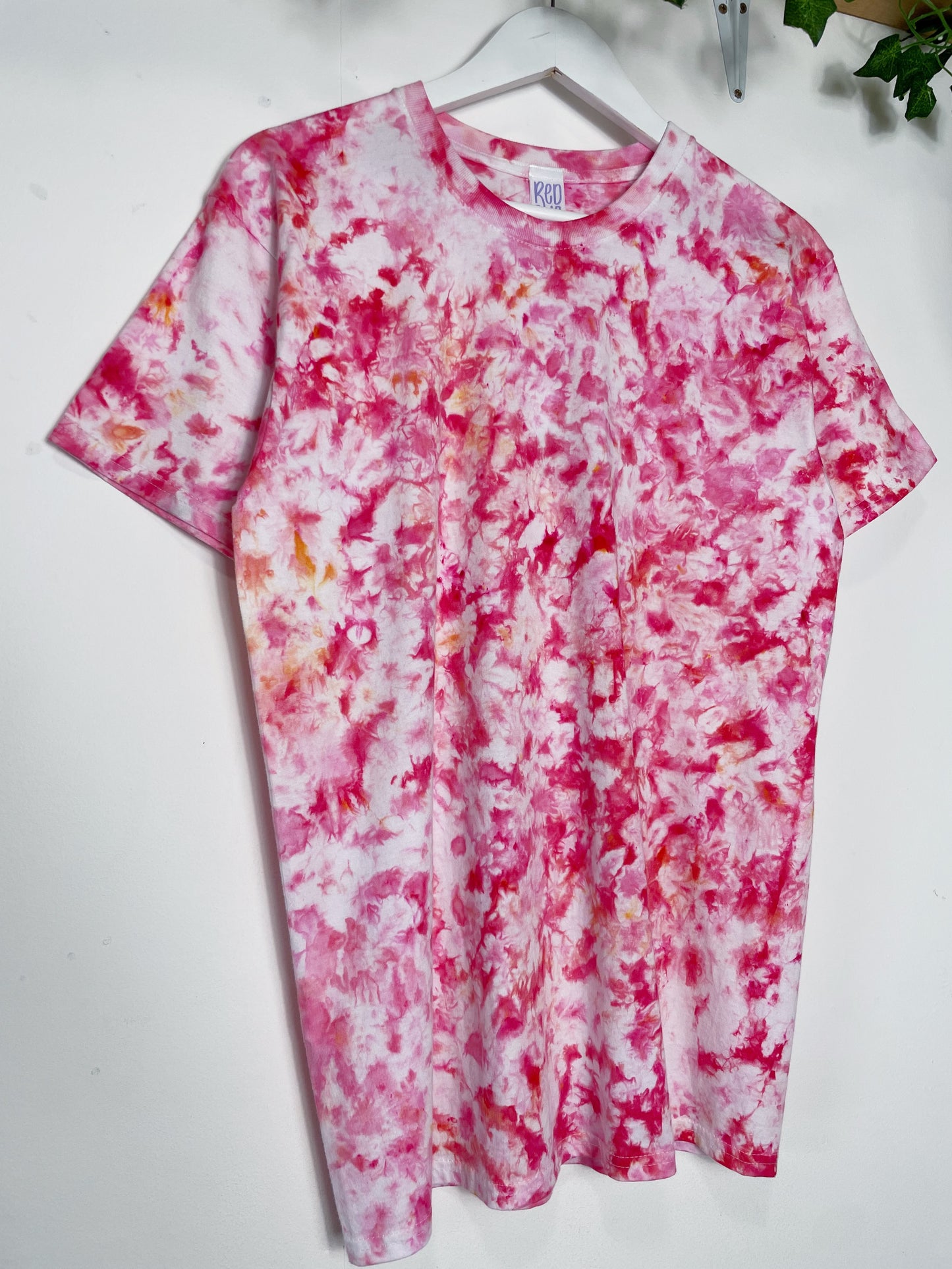 M | Ice Dye Pink Hand Dyed Ice Tie Dye T-Shirt