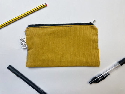 Handmade Corduroy Zip Pouch | Cord Pencil Case | Small Coin Purse Make-up Pouch