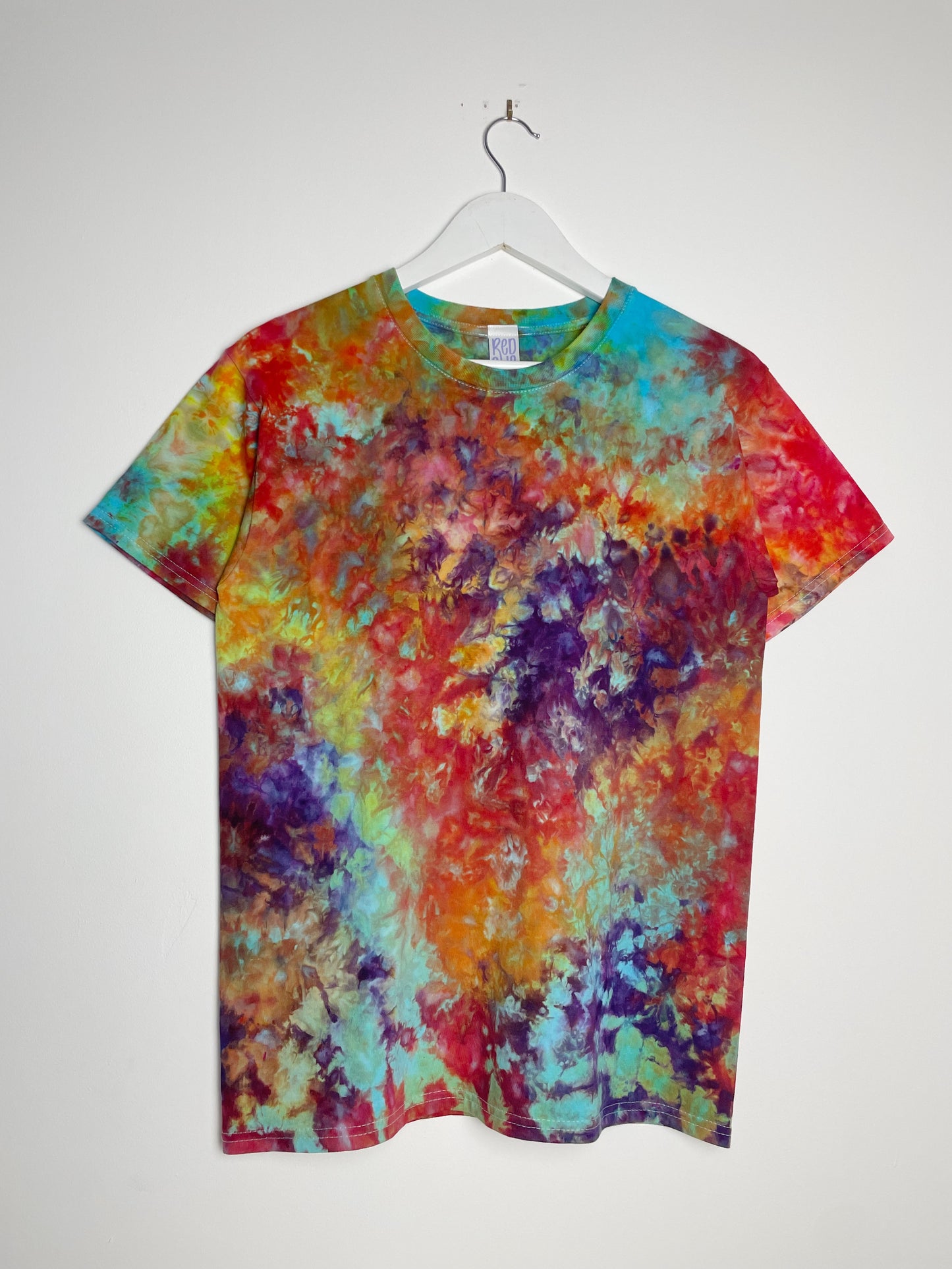 S | Ice Dye Rainbow Multicolour Hand Dyed Ice Tie Dye T-Shirt