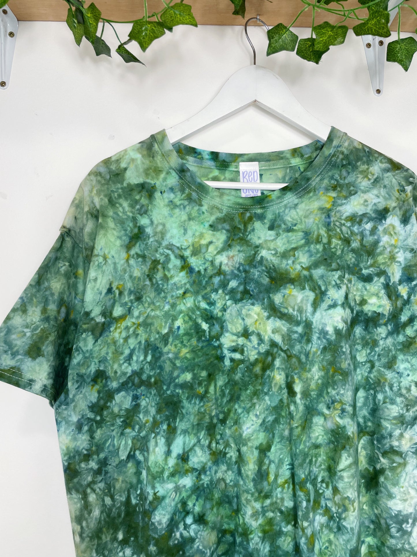 XL | Ice Dye Dark Green Hand Dyed Ice Tie Dye T-Shirt