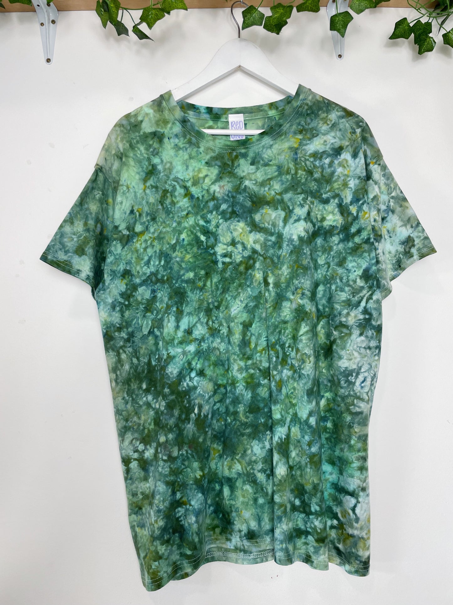 XL | Ice Dye Dark Green Hand Dyed Ice Tie Dye T-Shirt