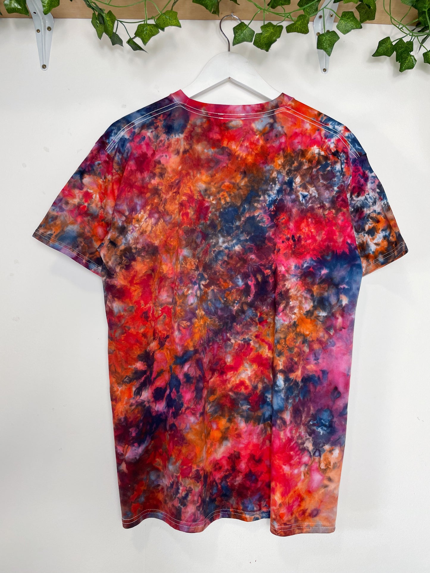 L | Ice Dye Red Galaxy Hand Dyed Ice Tie Dye T-Shirt