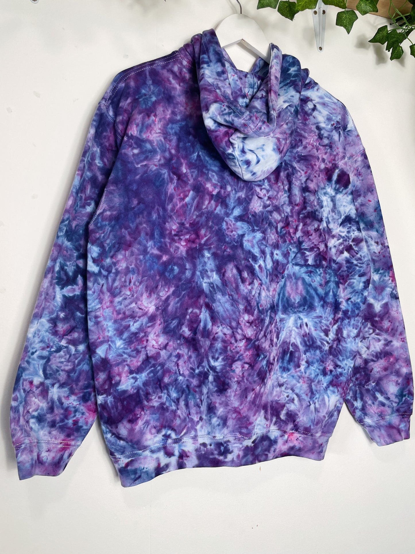 M | Ice Dye Purple Hand Dyed Pullover Hoodie