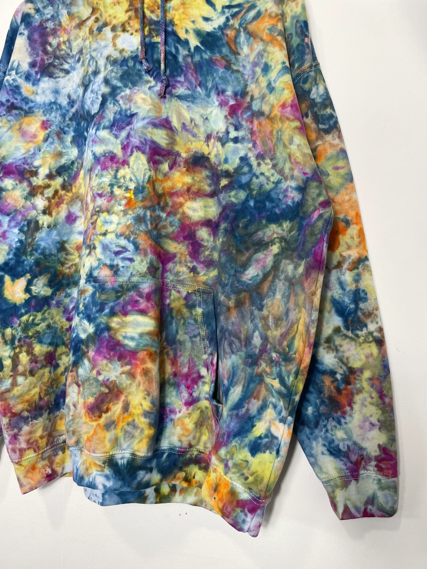 XL | Ice Dye Blue Sunrise Hand Dyed Pullover Hoodie