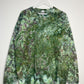 L | Ice Dye Dark Green and Purple Hand Dyed Sweatshirt