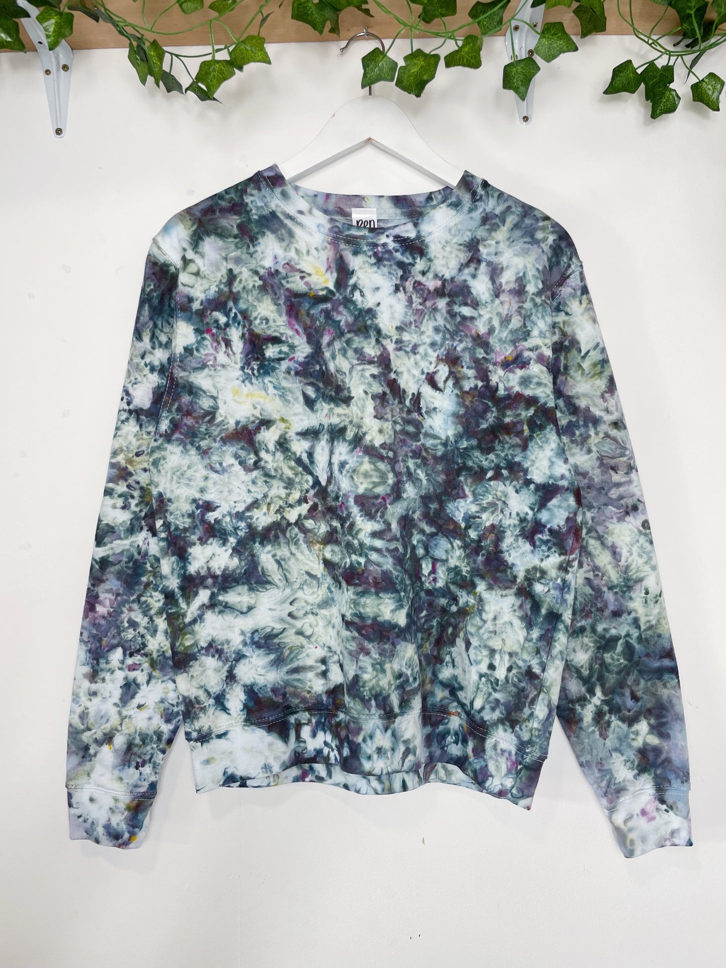 S | Ice Dye Cosmic Black Hand Dyed Sweatshirt