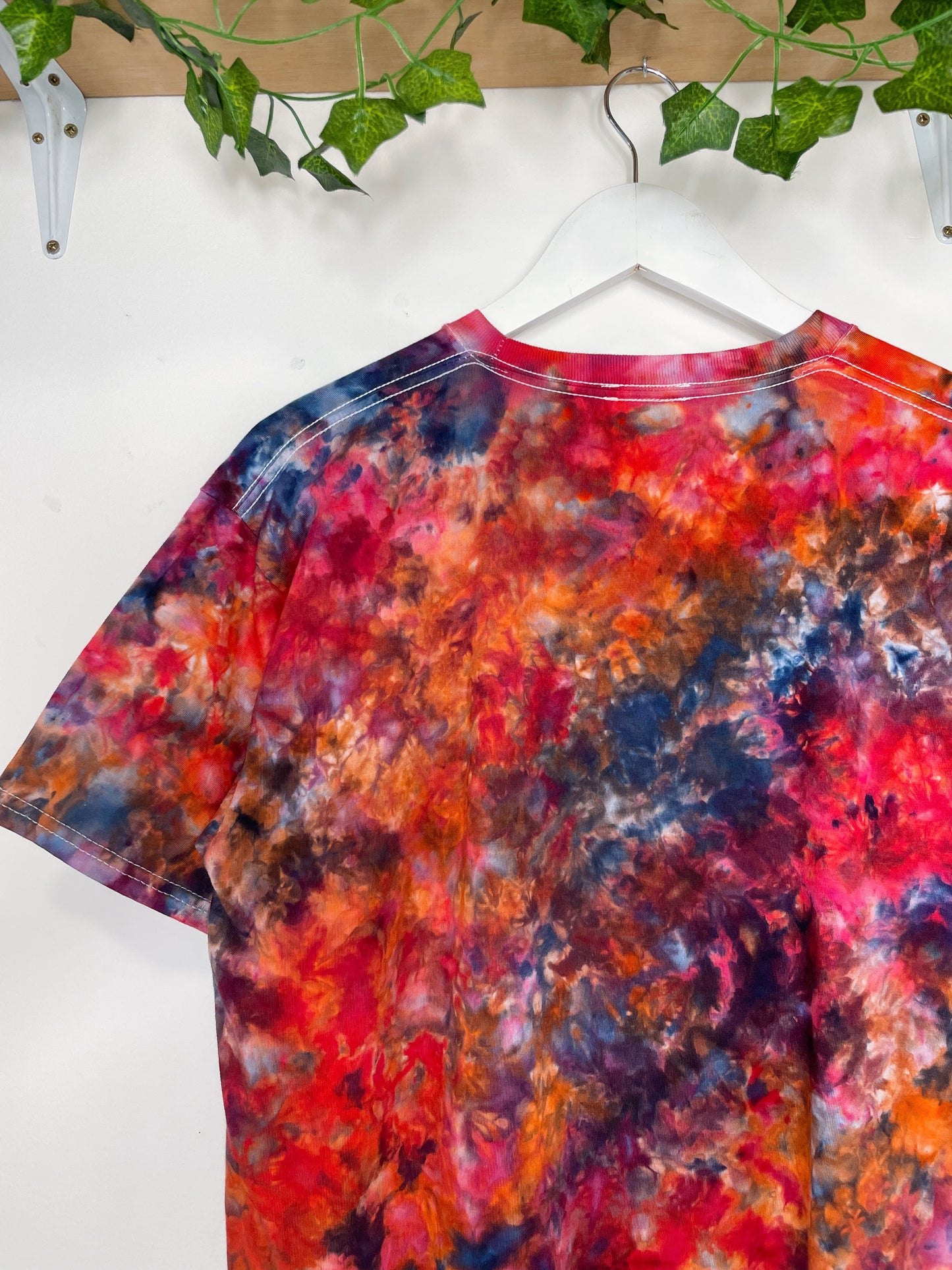 L | Ice Dye Red Galaxy Hand Dyed Ice Tie Dye T-Shirt