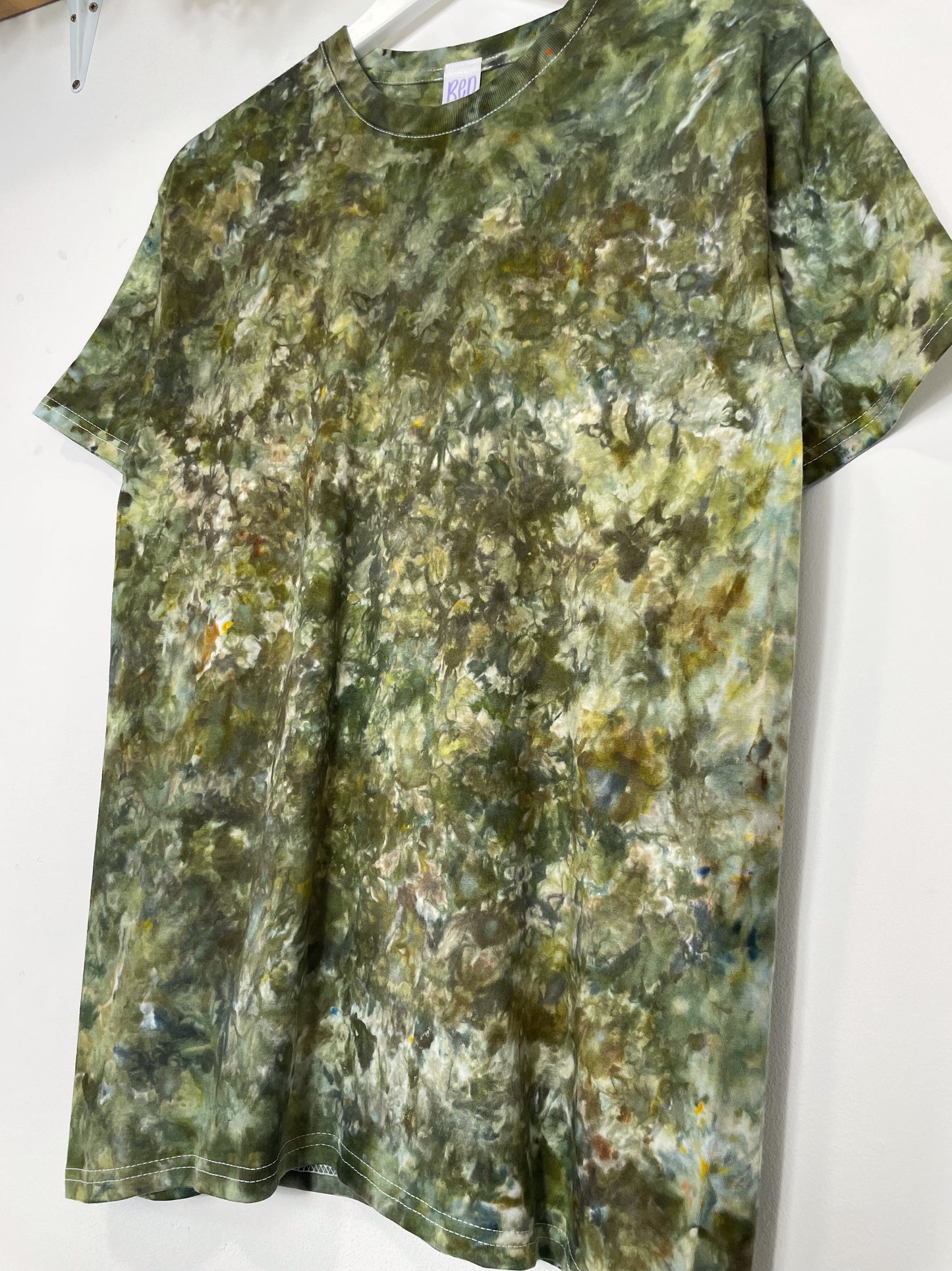 M | Ice Dye Olive Brown Hand Dyed Ice Tie Dye T-Shirt