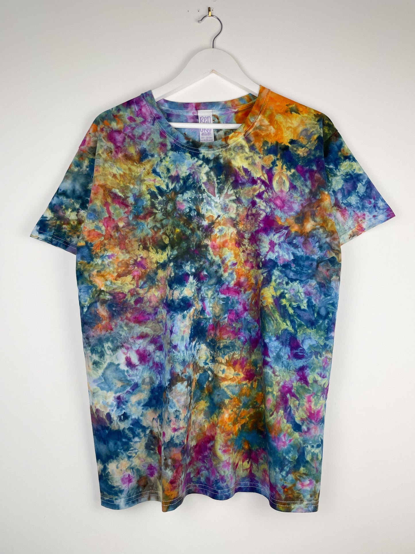 L | Ice Dye Blue Sunrise Hand Dyed Ice Tie Dye T-Shirt