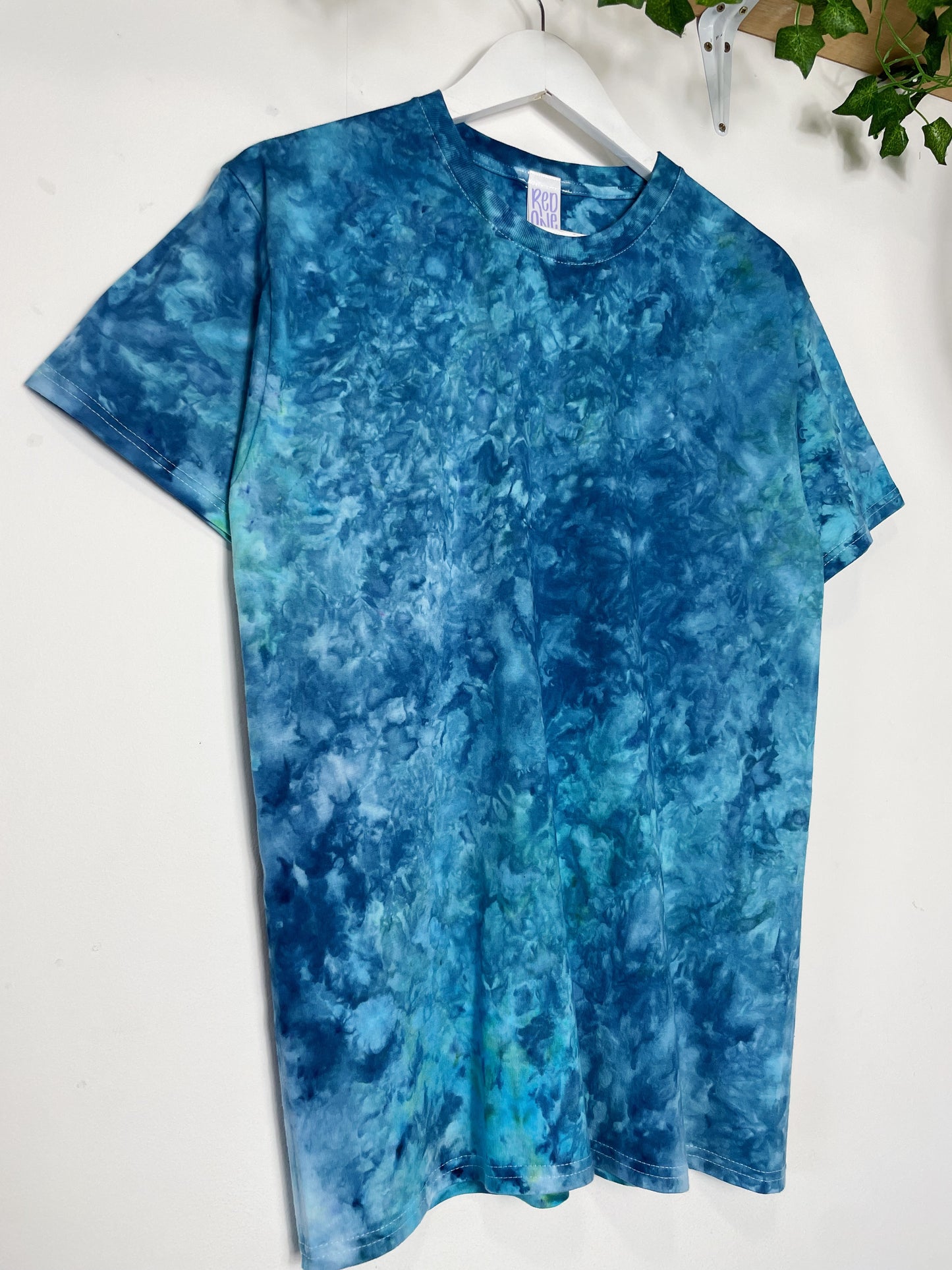 M | Ice Dye Ocean Blue Hand Dyed Ice Tie Dye T-Shirt