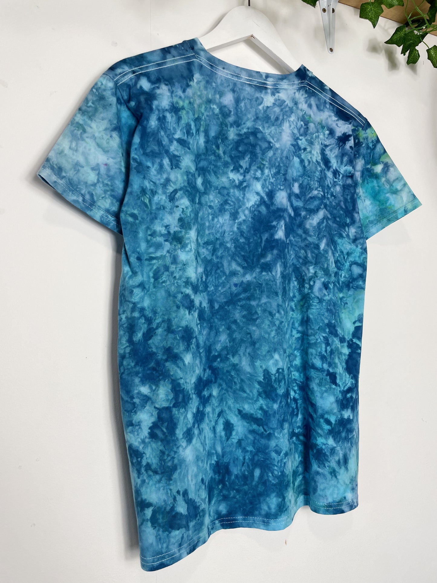 S | Ice Dye Ocean Blue Hand Ice Tie Dye T-Shirt