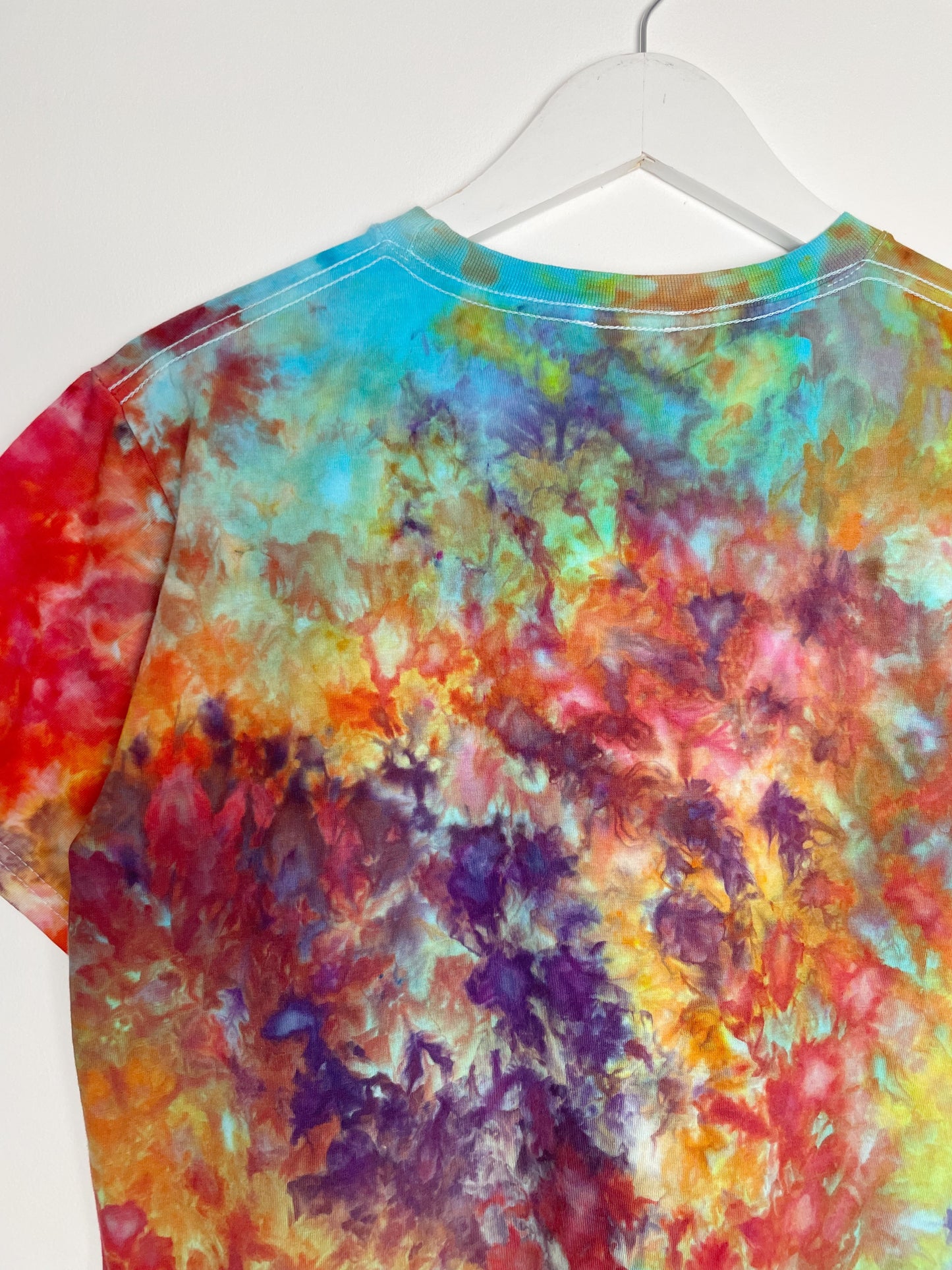 S | Ice Dye Rainbow Multicolour Hand Dyed Ice Tie Dye T-Shirt