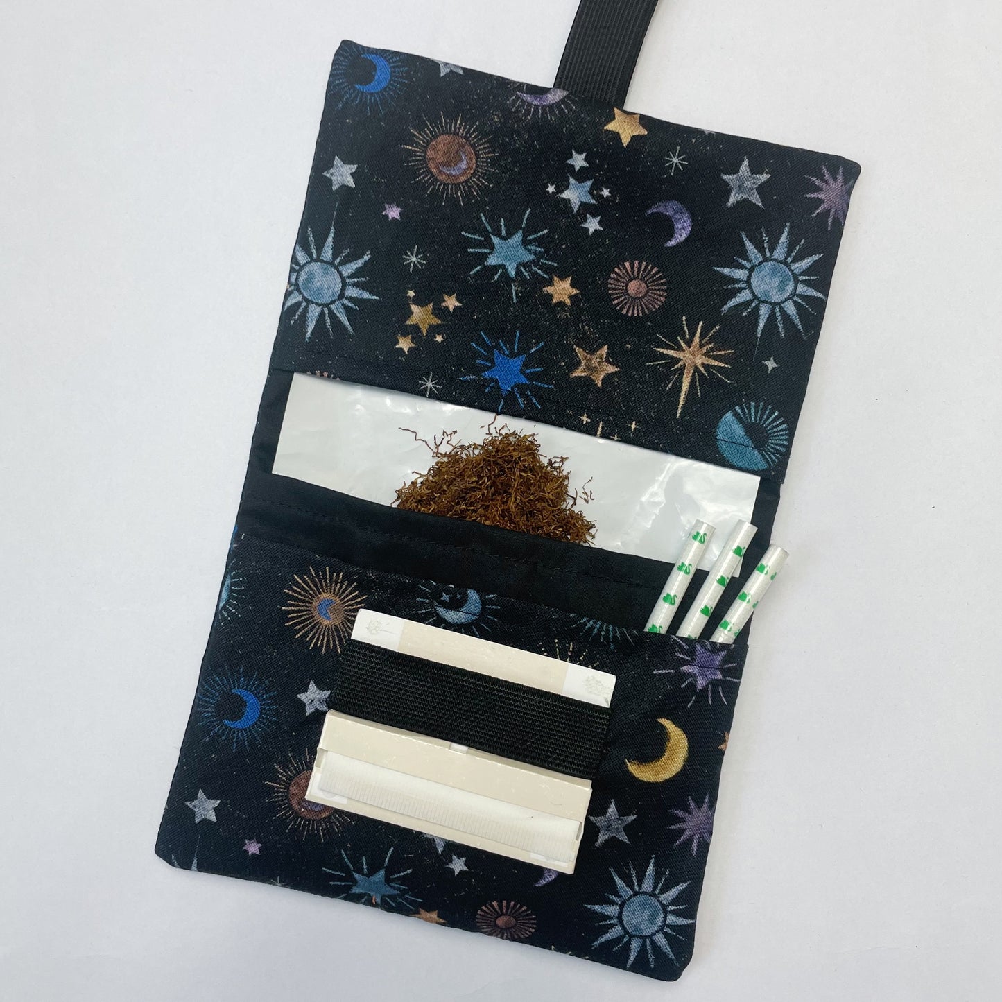 Handmade Tobacco Pouch | Celestial Print Rolling Tobacco Storage Holder