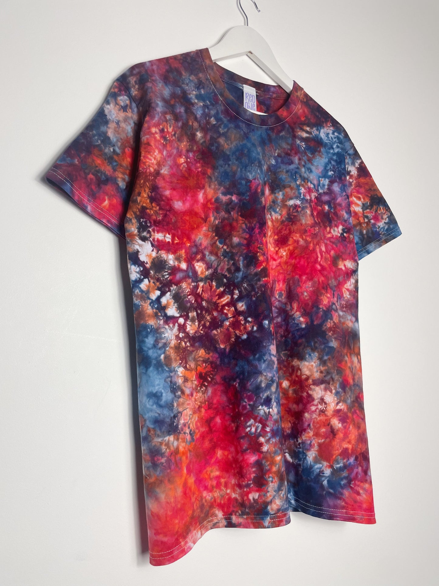 M | Ice Dye Red Galaxy Hand Dyed Ice Tie Dye T-Shirt