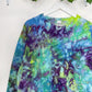 L | Ice Dye Blue, Purple Green Hand Dyed Sweatshirt