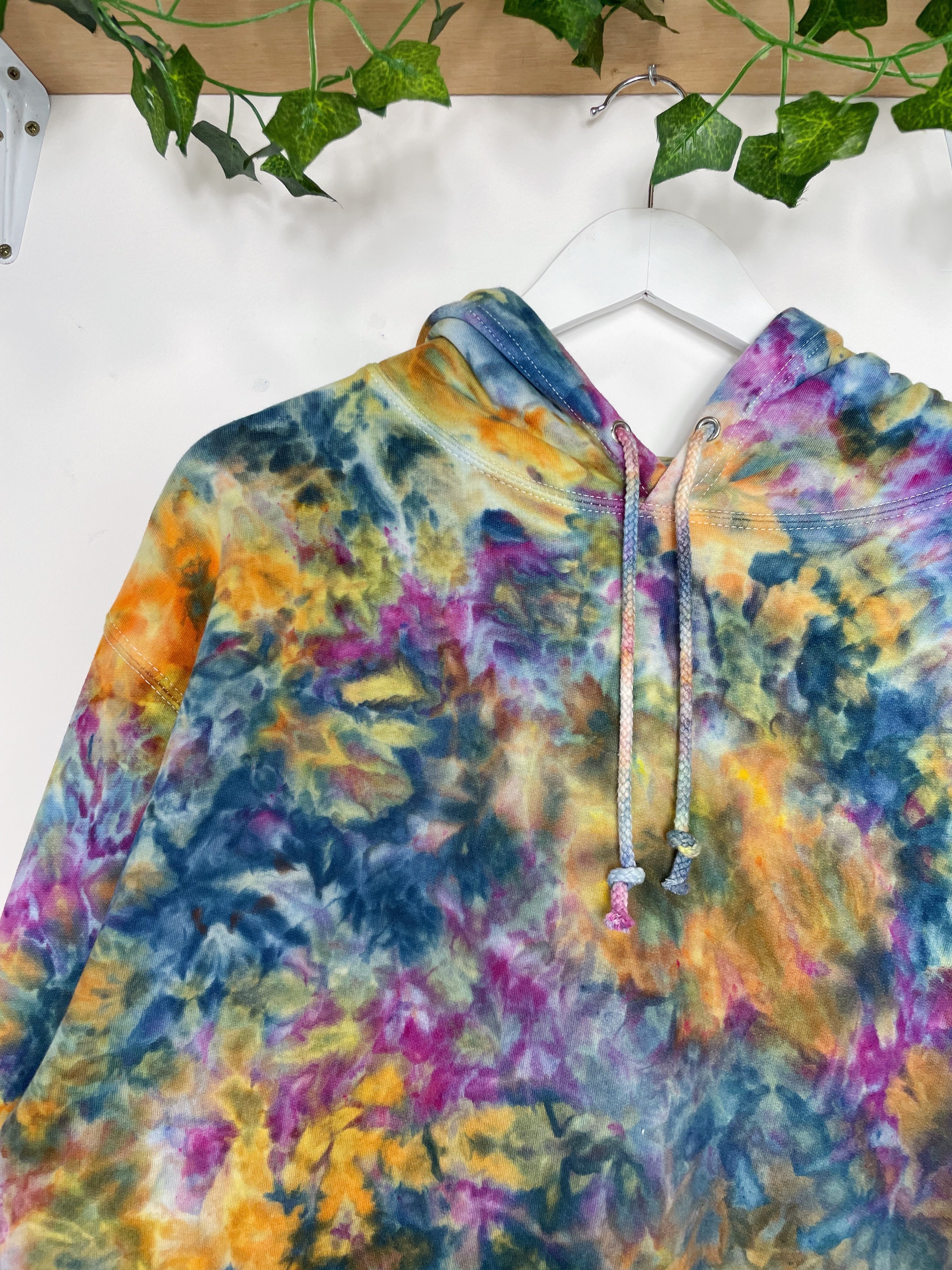 Medium ice dye sweatshirt, colorful tie dye sweatshirt unisex for men or women, comfy crewneck sweatshirt for 2024 loungewear - daylight