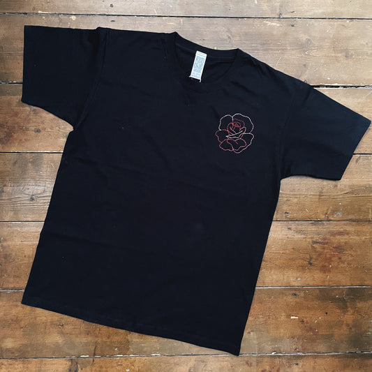 Hand Embroidered Rose T-Shirt