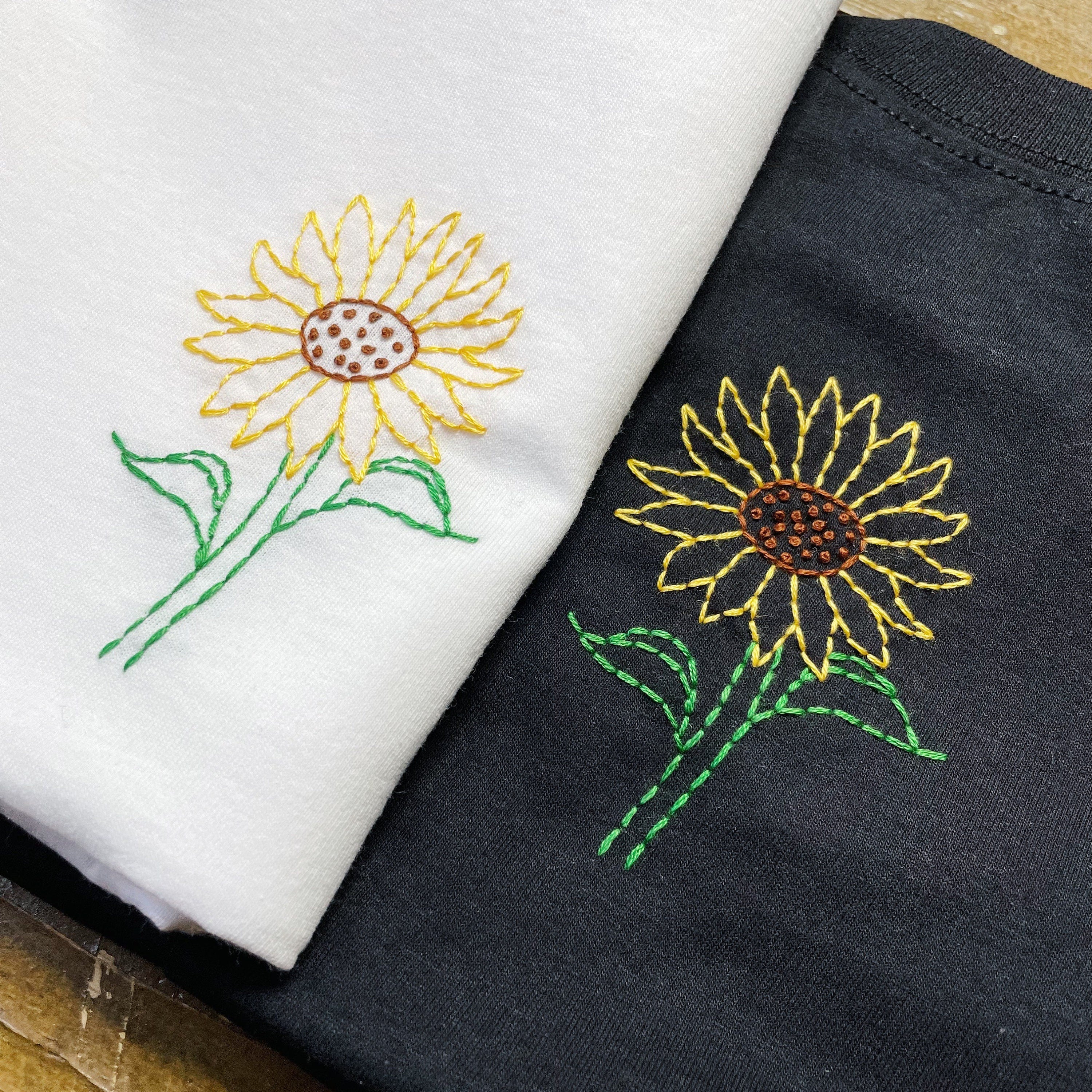 Sunflower embroidery online hoodie