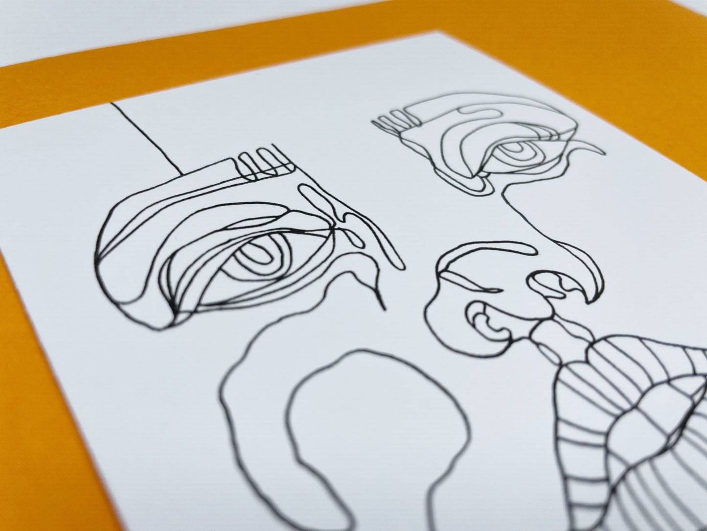 Continuous Line Face Art Print | Wallart Abstract Face Home Decor