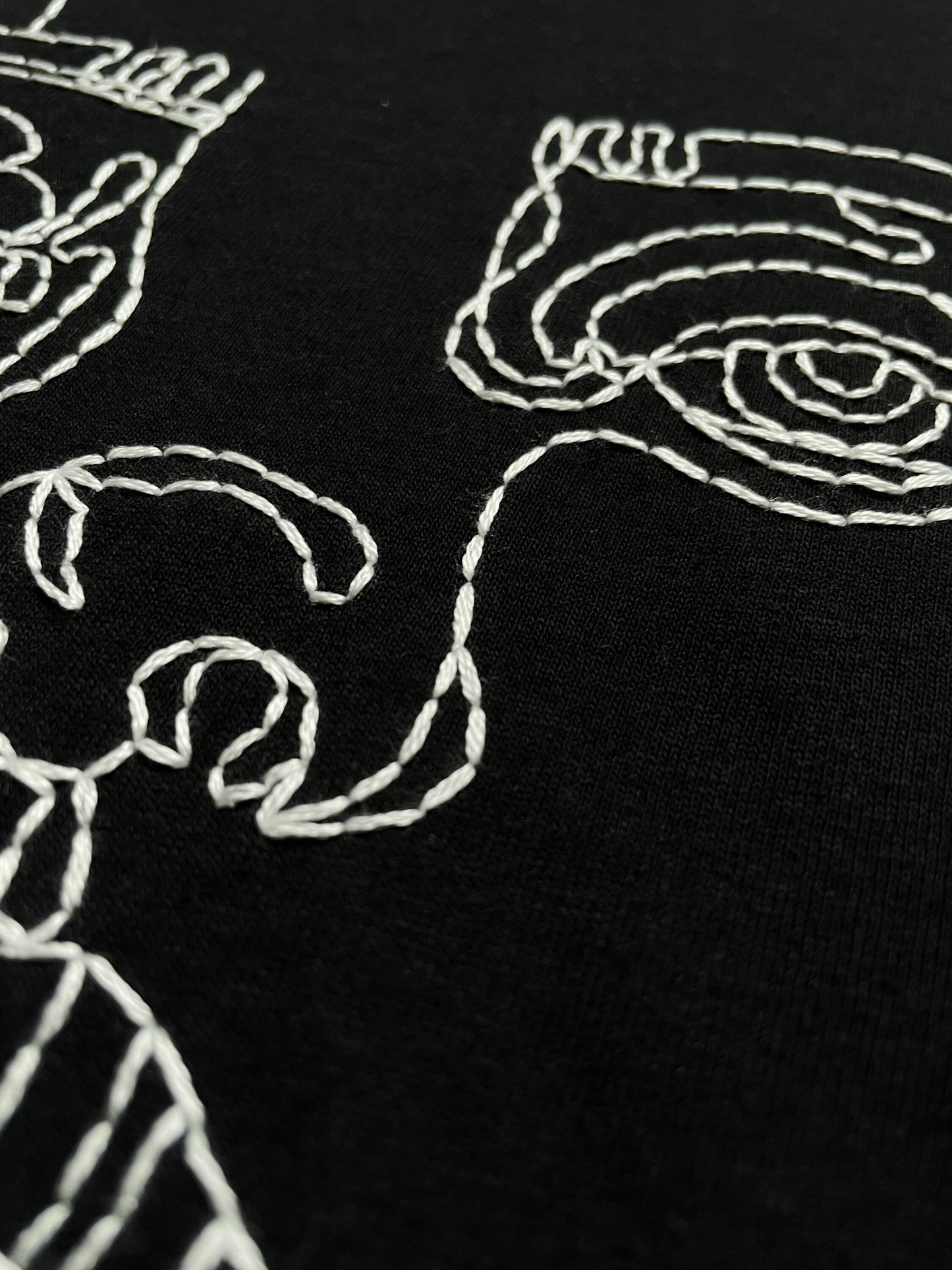 Hand Embroidered Abstract Face T-Shirt