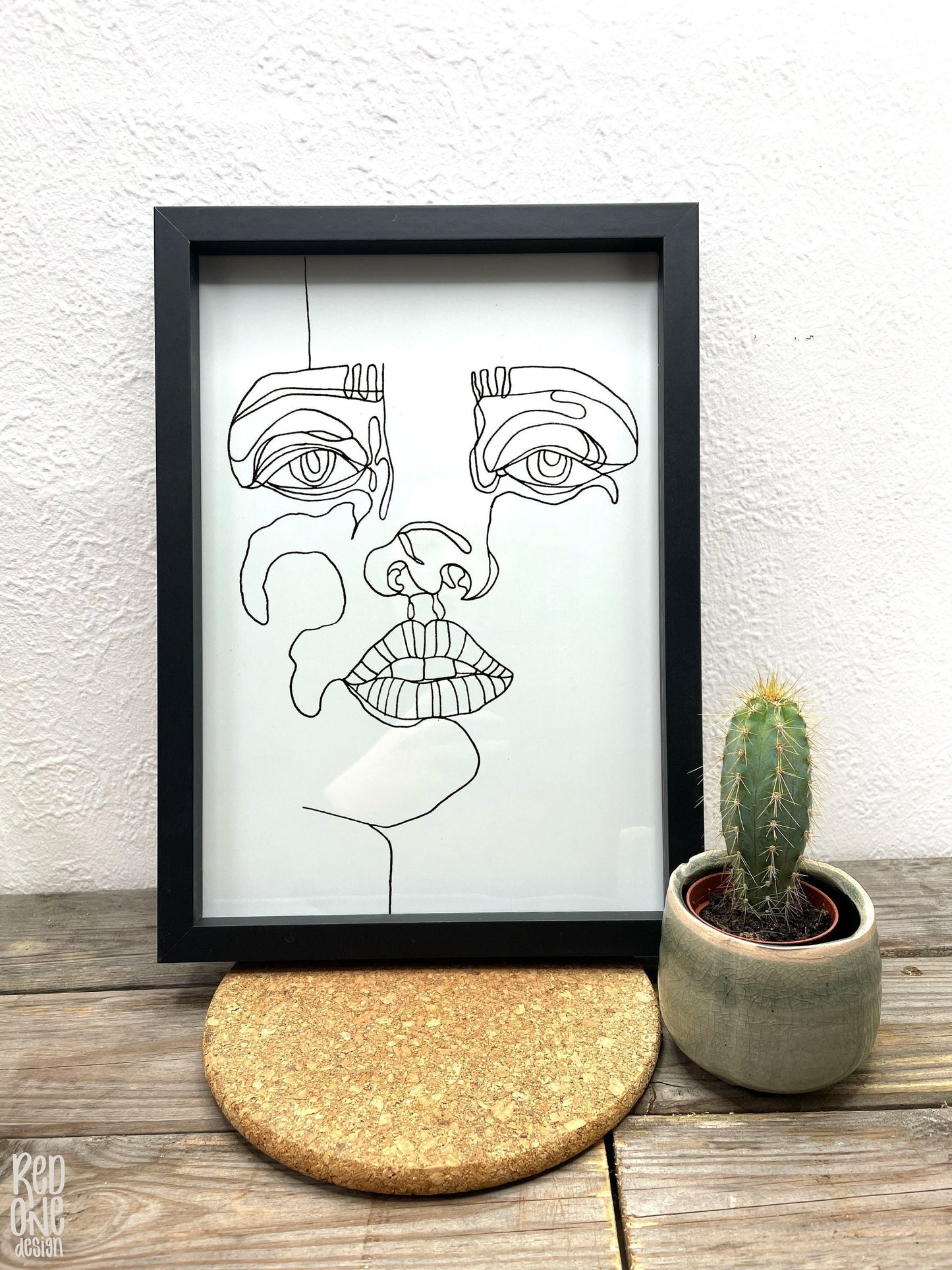 Continuous Line Face Art Print | Wallart Abstract Face Home Decor