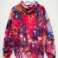 L | Ice Dye Red Galaxy Hand Dyed Pullover Hoodie