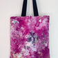 Pink Ice Dye Handmade Tote Bag | Re-useable Cotton Ice Tie Dye Bag