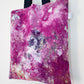 Pink Ice Dye Handmade Tote Bag | Re-useable Cotton Ice Tie Dye Bag